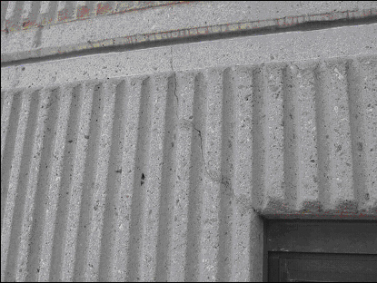 diagonal crack, typical concrete condition at window
