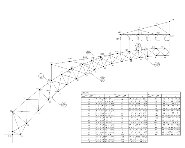 elevation drawing of drill hall truss